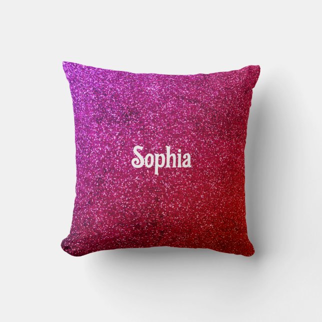 Coussin I love you chic pink glitter background Abstract (Recto)