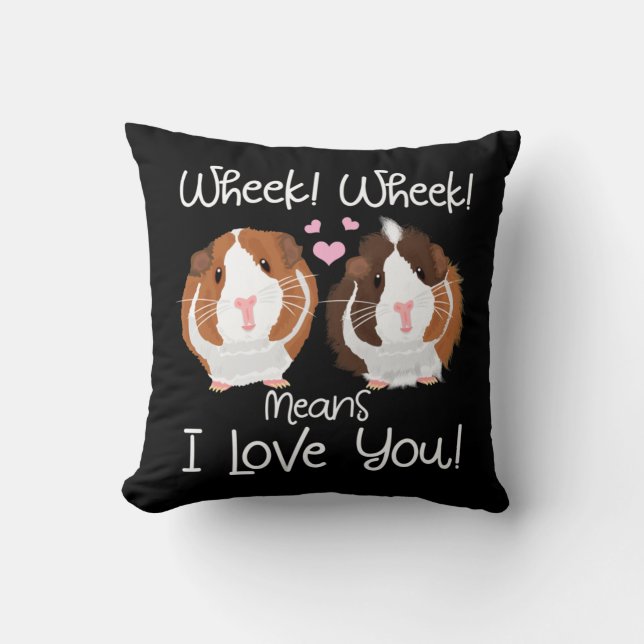 Coussin I Love You Guinea Pig Cavy Roddent (Recto)