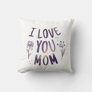 Coussin I Love You Maman Floral Mothers Day idées cadeaux
