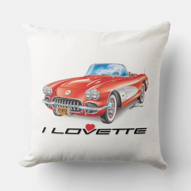 COUSSIN I LOVETTE UNIQUE CAR DESIGN THROW PILLOW (Recto)