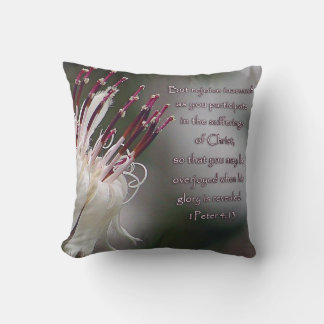 Coussin I Pierre 4:13 Inspirationnel Floral