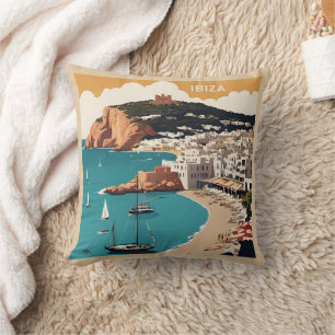 Coussin Ibiza, Espagne Affiche de voyage