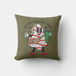 Coussin Ici on dirait un gâteau en forme de sapin de Noël 
