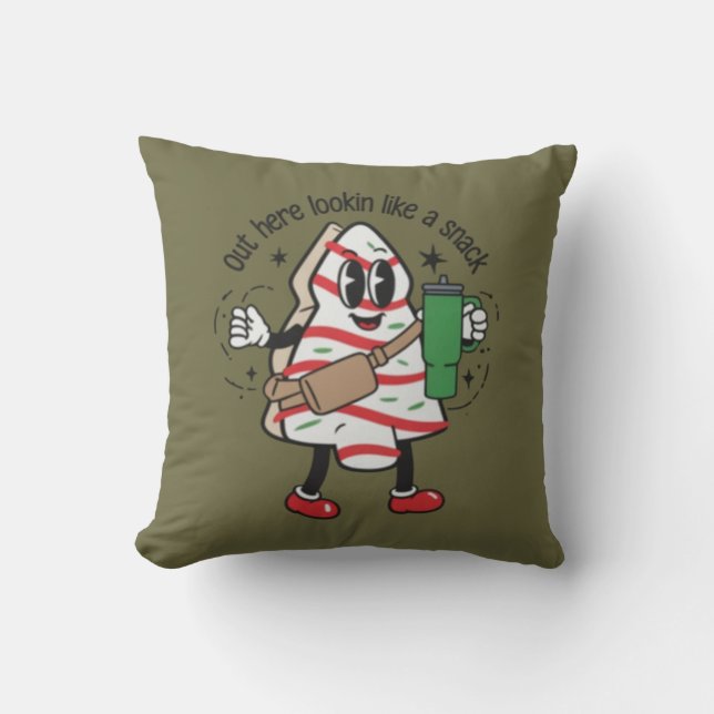 Coussin Ici on dirait un gâteau en forme de sapin de Noël  (Recto)