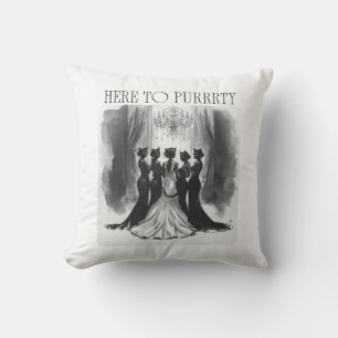 Coussin Ici pour Purrrty – Enterrement de vie de jeune fil