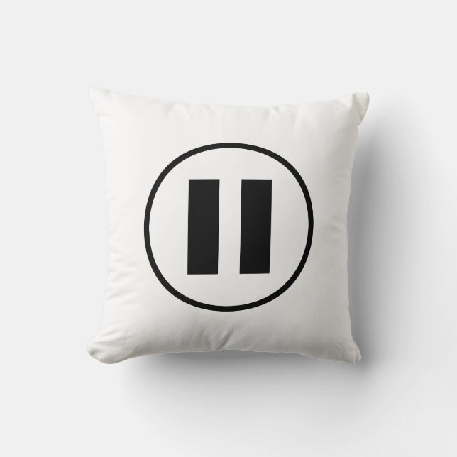 Coussin Icône de bouton de pause symbole personnalisable (Recto)