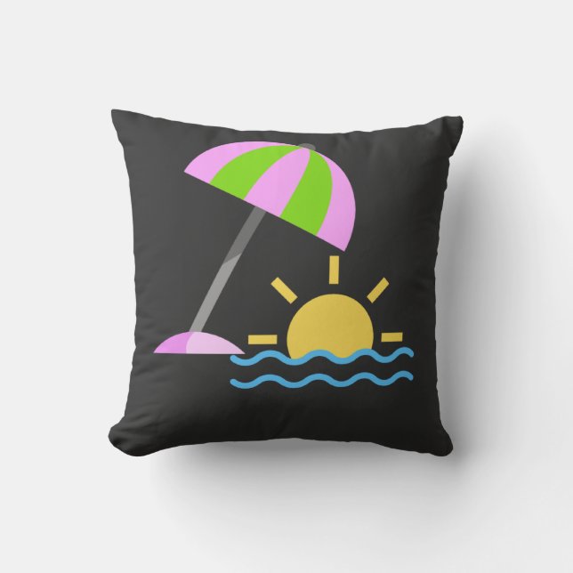 Coussin Icône de coucher de soleil au paradis tropical (Recto)