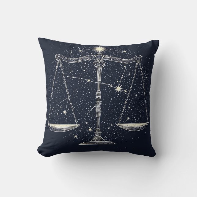 Coussin Icône du signe du zodiaque Balance avec des balanc (Recto)