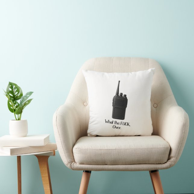 Coussin Icône Fu*k Sur L'Icône Drôle Walkie Talkie (Chaise)