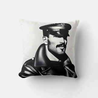 Coussin Icône Officielle LGBTQ Gay Art Cuir Papa Motard