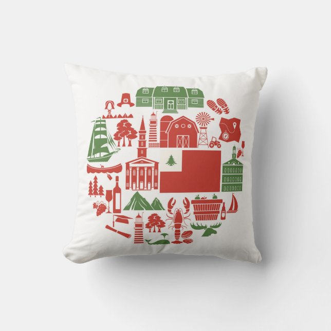 Coussin Icônes de la Nouvelle Angleterre (Recto)