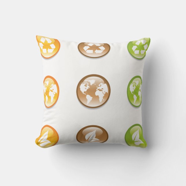 Coussin Icônes de recyclage écologique Ensemble de symbole (Recto)