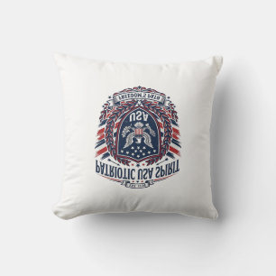Coussin Icônes et symboles du bouclier de liberté patrioti