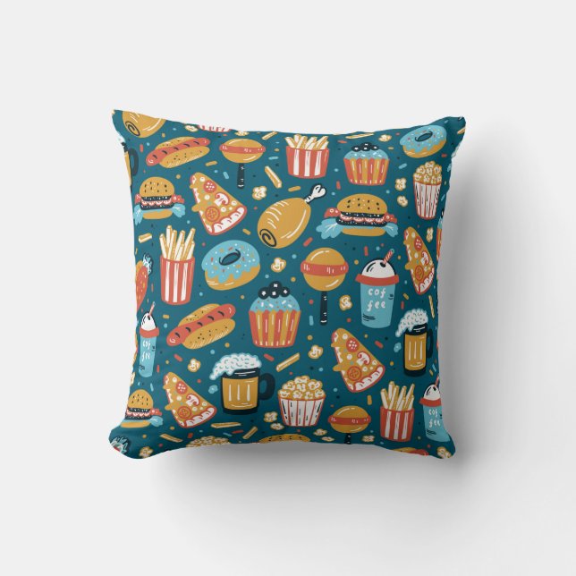 Coussin Icônes vintages de restauration rapide Motif trans (Recto)