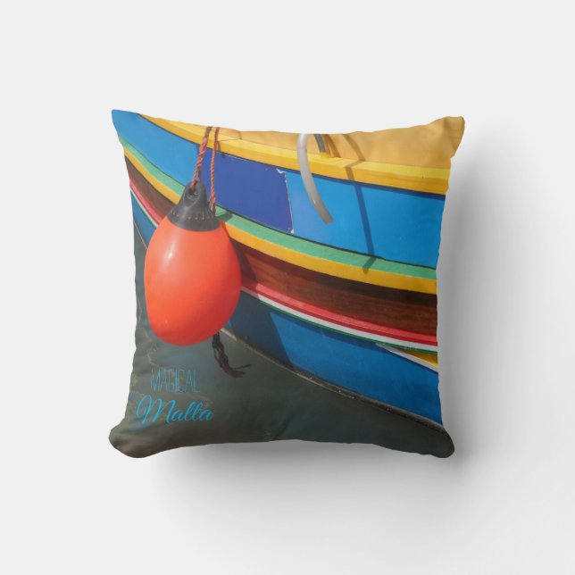 Coussin Iconic Strike Vieux Bateaux de Pêche Malte Souveni (Recto)