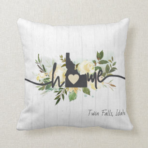 Coussin Idaho État Personnalisé Votre Ville Natale Rustiqu