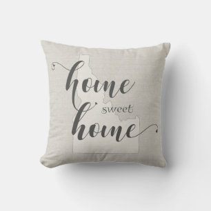 Coussin Idaho - Home Sweet Home burlap look