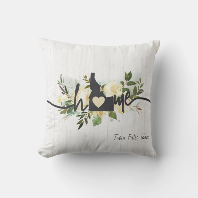 Coussin Idaho State Personnalisé Votre Maison Ville Rustiq (Recto)