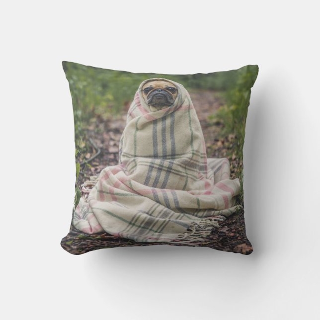 Coussin Idée cadeau drôle pour propriétaire de PUG - télép (Recto)