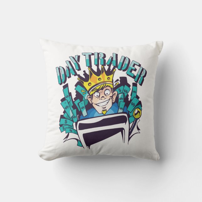 Coussin Idée de cadeau pour day trader (Recto)