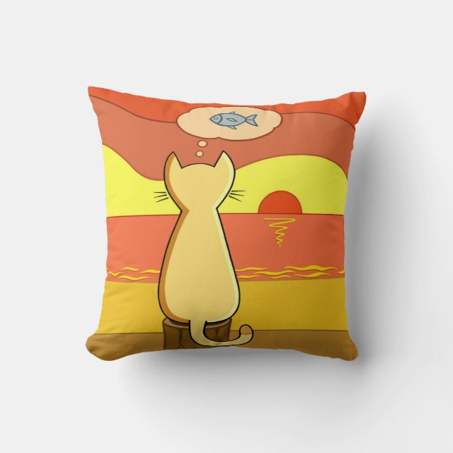 Coussin Idée de pêche de Pie (Recto)