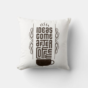 Coussin Idées Après Café, Lettres Typographiques Branchées