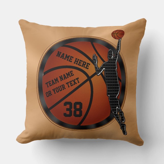 Coussin Idées nocturnes de basket-ball personnalisées Cool (Recto)