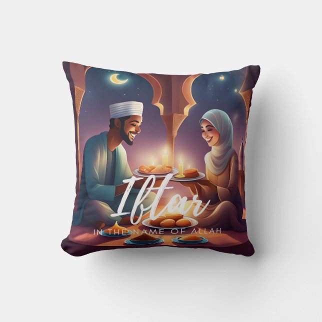 Coussin Iftar Mari et la femme Cuisine (Recto)
