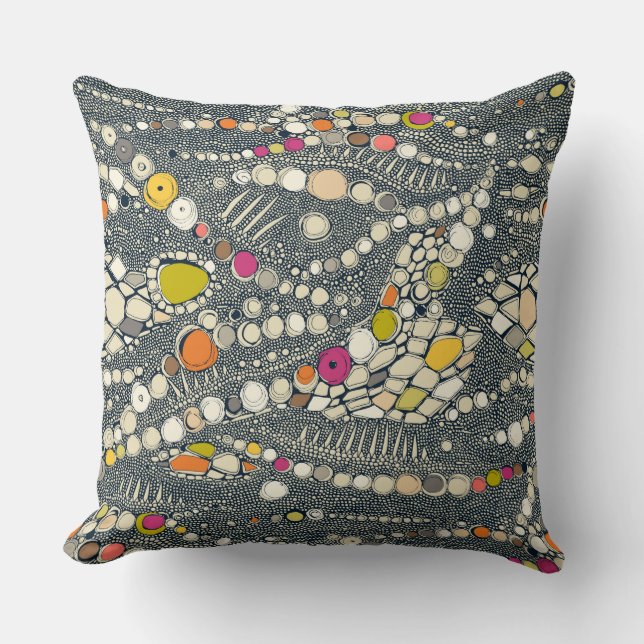 Coussin iguane peau indigo pop (Recto)
