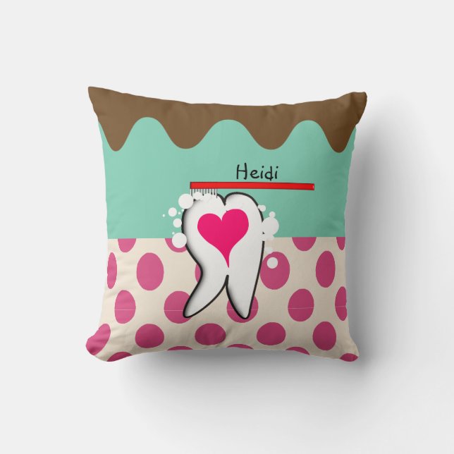 Coussin III personnalisable de dent d'hygiéniste (Recto)