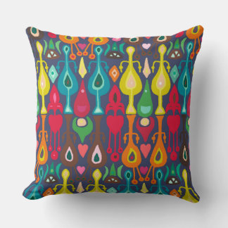 Coussin ikat d'amour indigo