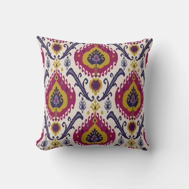 Coussin Ikat sans couture motif arrière - plan Patte tradi (Recto)