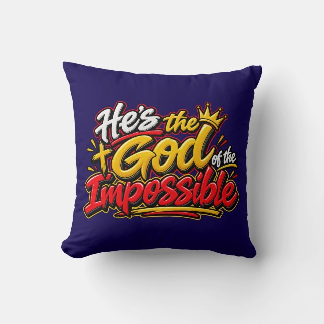 Coussin Il est le Dieu du possible (Recto)
