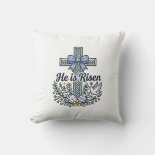Coussin Il Est Ressuscité Croix De Pâques Vintage Vecteur