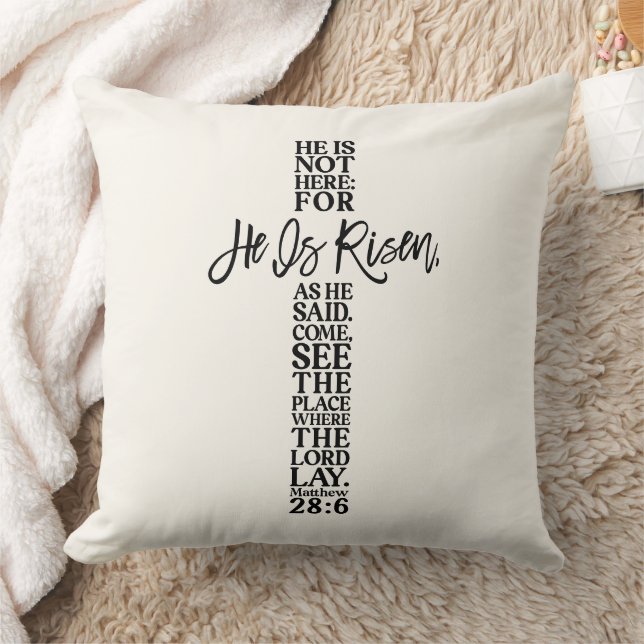 Coussin Il Est Ressuscité La Typographie De La Croix Desig (Couverture)