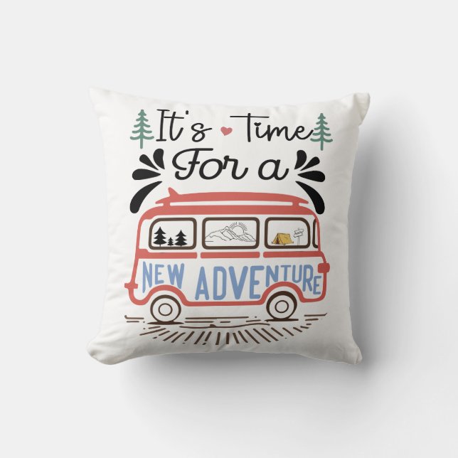 Coussin Il est temps pour une nouvelle aventure (Recto)