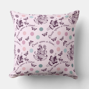 Coussin Il était une fois un conte de fées avec des papill