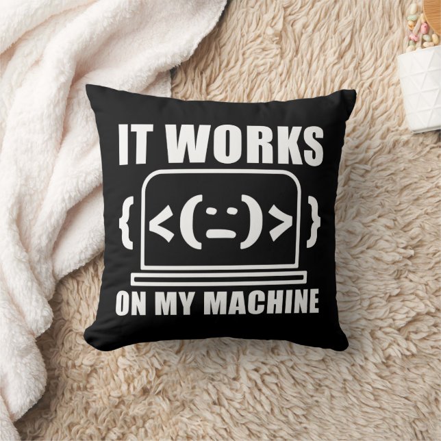 Coussin Il fonctionne sur ma machine drôle Coder et progra (Couverture)