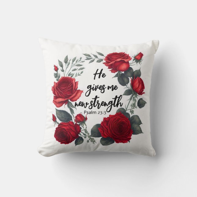 Coussin Il Me Donne Une Nouvelle Force (Recto)