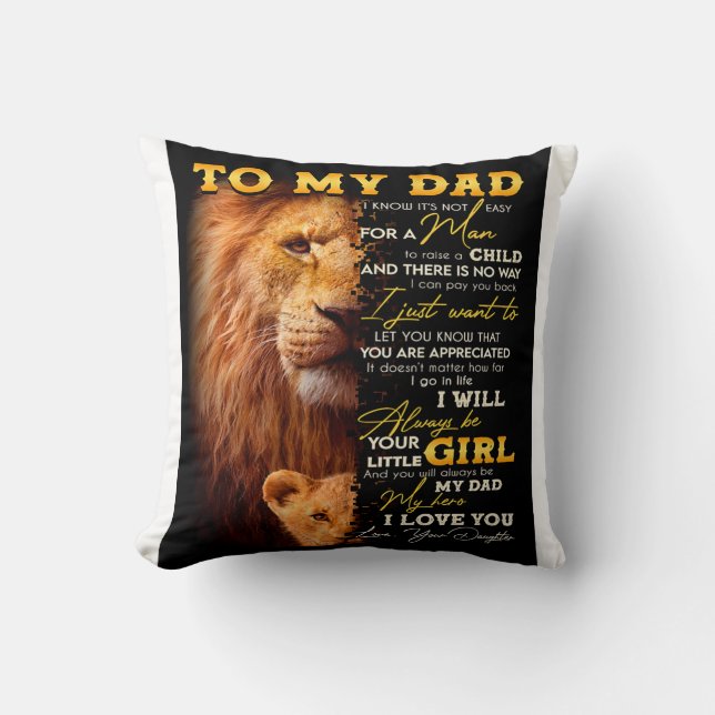 Coussin Il n'est pas facile pour un homme d'élever un enfa (Recto)