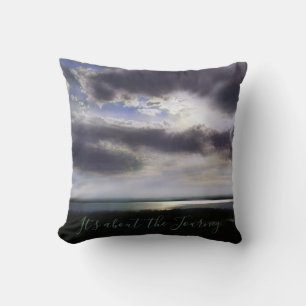 Coussin Il s’agit du voyage, coucher de soleil romantique