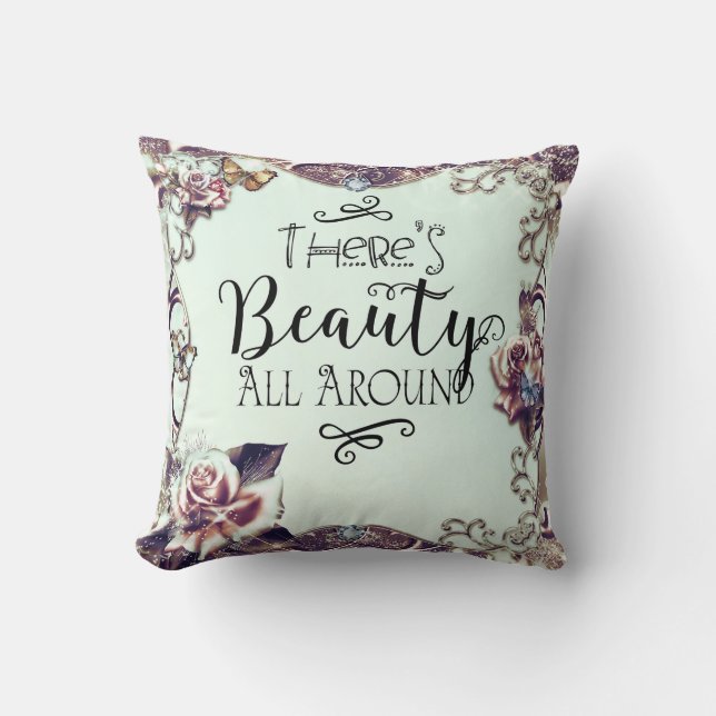 Coussin Il y a de la beauté tout autour des papillons et d (Recto)