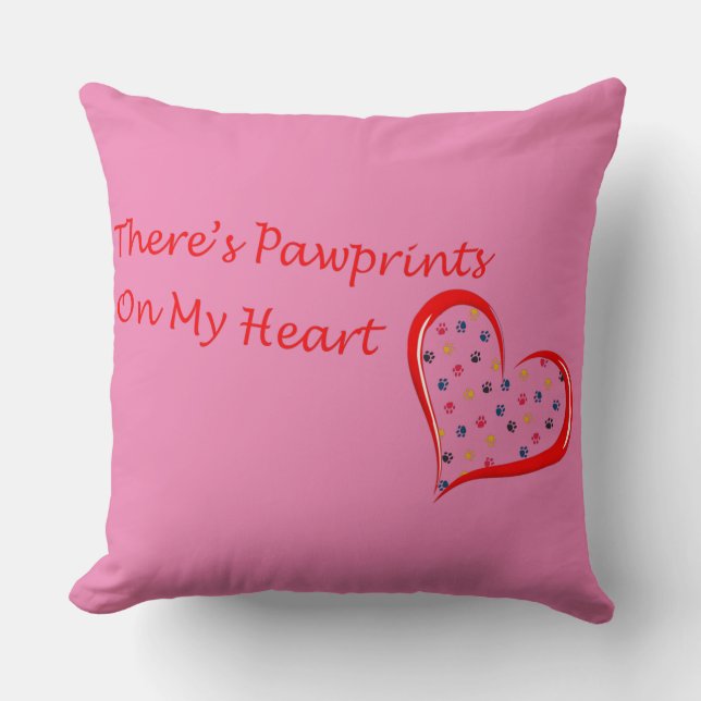 Coussin Il y a des empreintes sur mon coeur (Recto)