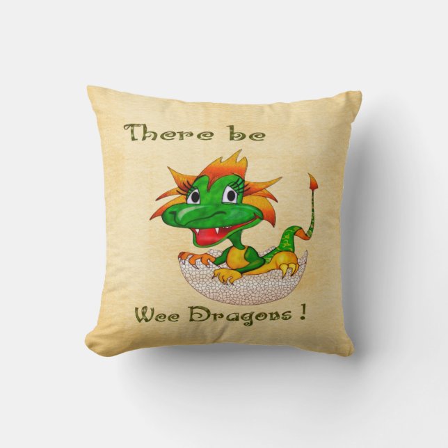 Coussin Il Y A Weiss Dragons Nursery Childs DECOR (Recto)
