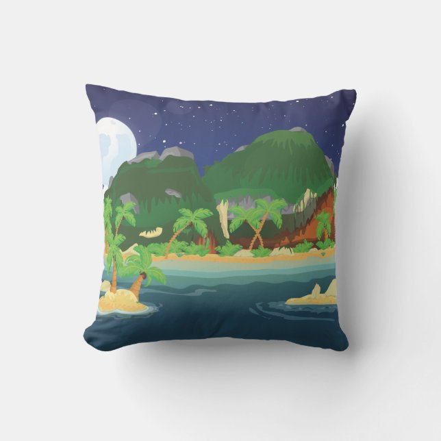 Coussin Île au trésor tropical (Recto)