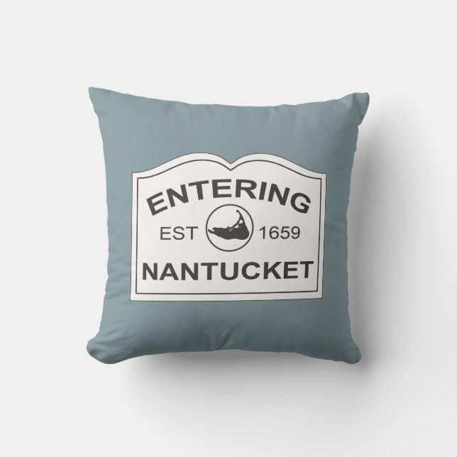 Coussin Île de Nantucket, est 1659 avec la carte dans le (Recto)