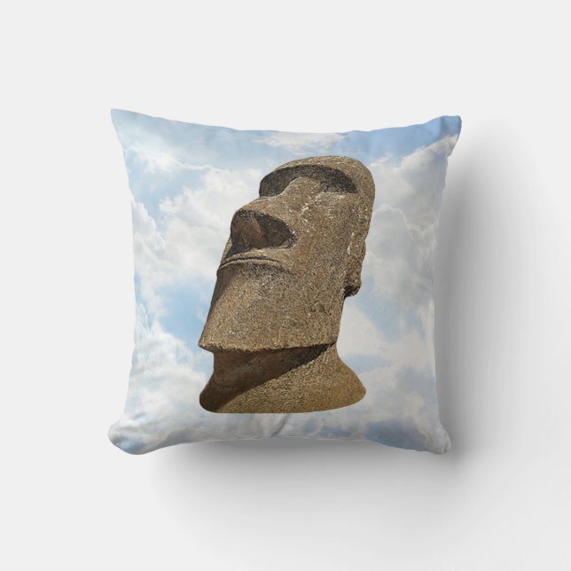 Coussin Île de Pâques Moai - carreau de polyester (Recto)