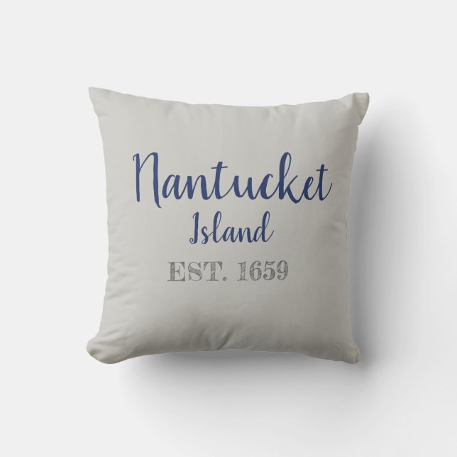 Coussin Île Nantucket Établie 1659 Pillow (Recto)
