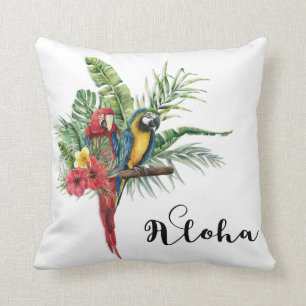Coussin Île Paradise Birds Tropical Floral Botanical
