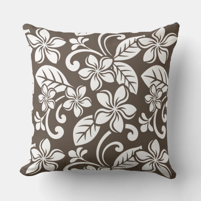 COUSSIN ÎLE PLUMERIA (CAFÉ BROWN) (Recto)